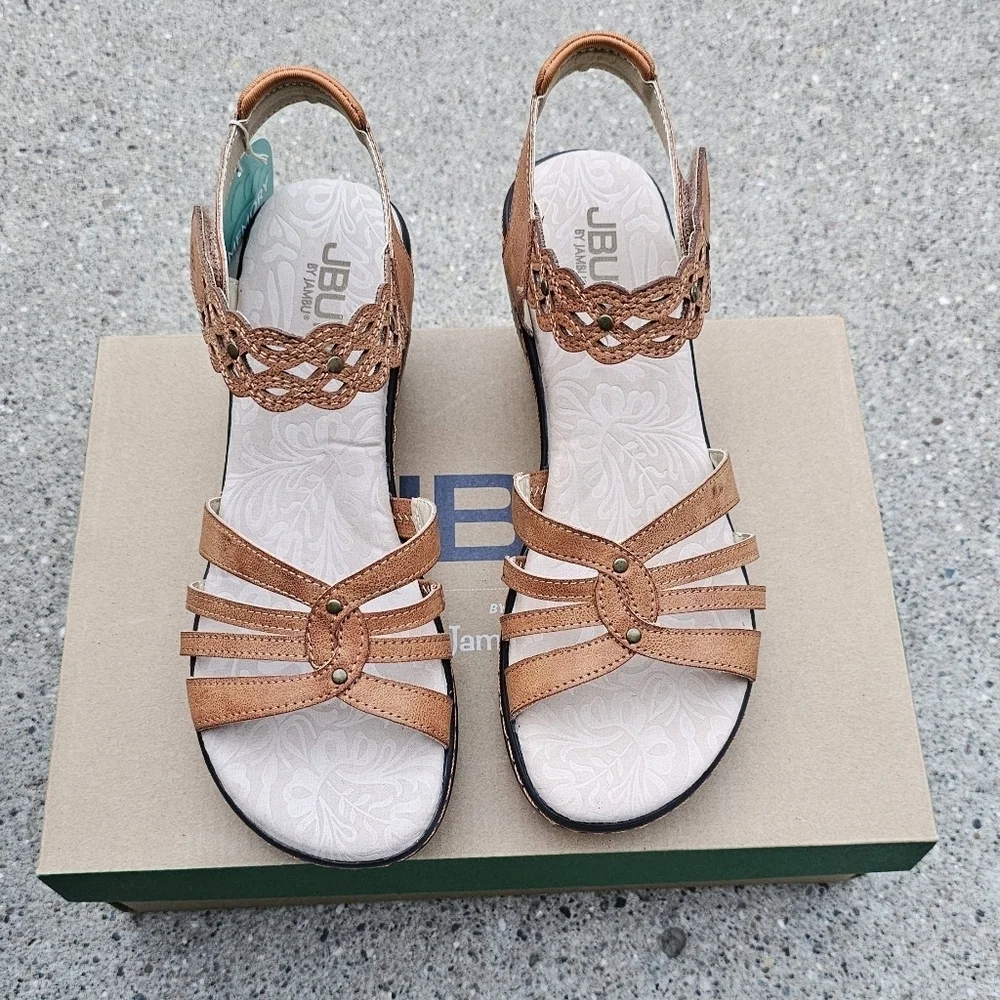 New Jbu memory foam Cushioned sandals women's 8
